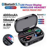 Bluetooth 5.1 Headset, kabellose TWS-Ohrhörer, Mini-Ohrhörer, Stereo-Kopfhörer, IPX7