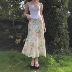 Sweet Girl Waist Slimming Long Fishtail Skirt