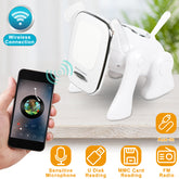 Tragbarer Mini-Musikplayer mit Hundemotiv, kabellosem Lautsprecher, Stereo-Lautsprecher, niedlichem Tiermotiv, integriertem Mikrofon, FM-Radio, Stereo-Bass, MMC-Kartensteckplatz und USB-Anschluss für Handy und Tablet