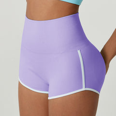 Contrast Color Peach Hip Hot Pants