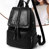 Damen-Rucksack mit Fransen, PU-Rucksack, Freizeit-Rucksack, Fächer-Rucksack, Studentenrucksack