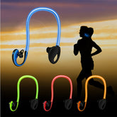 Kabelloses Sport-Headset (V4.1) mit Nackenbügel, HD-Stereo-Kopfhörer, schweißresistent, mit LED-Licht und Mikrofon, bis zu 8 Stunden Akkulaufzeit beim Laufen