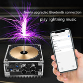 Musik, Tesla-Spule, Handberührung, Blitz, Bluetooth in der Handfläche