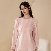 Korallensamt-Pyjama für Damen, Herbst und Winter, dick gefüttert, Flanell, lässig, Übergröße, warmhaltend, Homewear