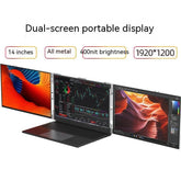14-Zoll-Ultradünnes tragbares Display in Metalloptik mit Dual- und Drei-Bildschirm-Funktion