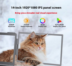 14-Zoll-Laptop mit Dual-Screen-Monitor und wandmontiertem externem Erweiterungsbildschirm