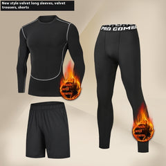 Herren Winter-Tights, fleecegefüttert, schnelltrocknend, wärmend, Sportunterwäsche, hochelastisch, Trainings- und Laufoutfit