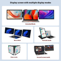 14-Zoll-Laptop mit Dual-Screen-Monitor und wandmontiertem externem Erweiterungsbildschirm
