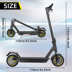W4MAX 10-Zoll-Elektroroller mit App-Funktion, Handyhalterung und Diebstahlschutz, faltbarer E-Scooter, maximale Traglast 130 kg