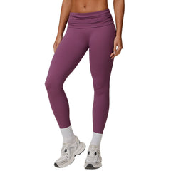 Hochtaillierte Yogahose für Damen mit faltbarem Bund – eine bequeme Sporthose, die Bauch und Hüfte formt und hebt.