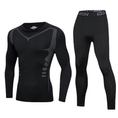 Herren Winter-Tights, fleecegefüttert, schnelltrocknend, wärmend, Sportunterwäsche, hochelastisch, Trainings- und Laufoutfit
